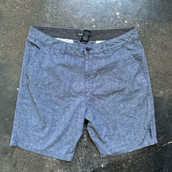 O’Neill Grey Shorts Mens Size 35 Ocean Beach Theme Polyester Blend - Picture 1 of 9